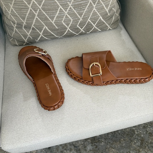 Nine West Cognac Slide Sandals - Picture 4 of 6